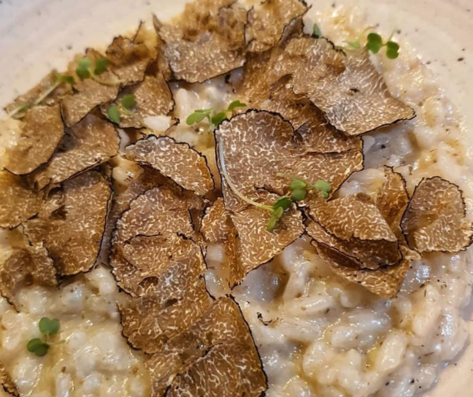 Truffle risotto prepared by Andreas Restaurant Group
